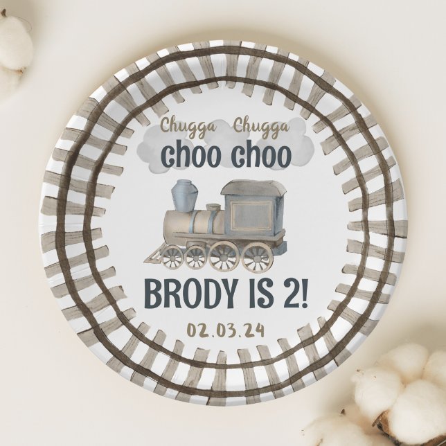 Prato De Papel Chugga Chugga Dois segundos aniversários (Criador carregado)