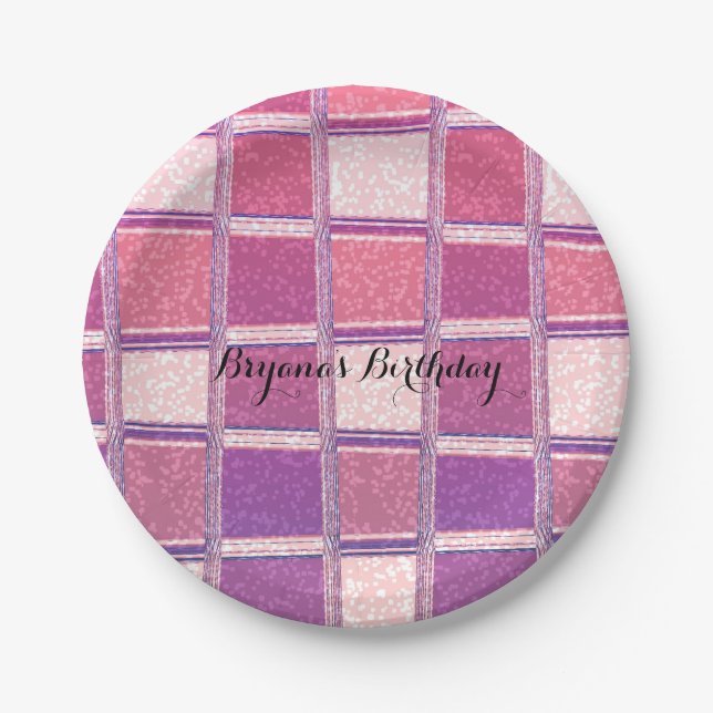 Prato De Papel Chunky Chic Faux Glitter Squares Party Plates (Frente)