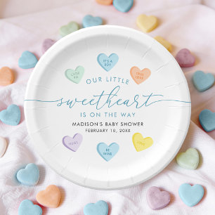 Prato De Papel Chuva de Amor Candy Hearts Baby Shower