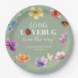 Prato De Papel Chuva de Amor Wildflower Baby Shower