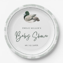 Chuva de Bebê do Pato-real Neutro em Verde