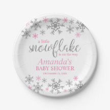 Chuva de Bebê Floco de Neve Rosa de Inverno
