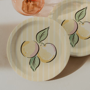 Prato De Papel Chuva de Bebê Limão Amarelo Citrino