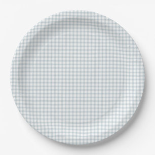 Prato De Papel Chuva de Bebê Préppy Cottagecore Xadrez Gingham Az