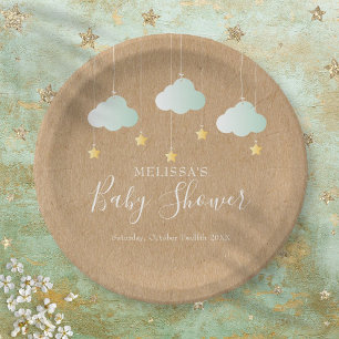 Prato De Papel Chuva de Bênçãos / Baby Shower Twinkle Twinkle Lit