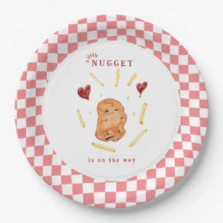 Prato De Papel Chuva de Bênçãos do Pequeno Nugget Baby Shower