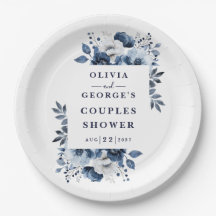 Chuva de Casal Floral Country Azul Marinho Elegant