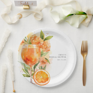 Prato De Papel Chuva de Noiva Aperol Spritz