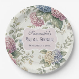 Prato De Papel Chuva de Noiva com Flores Delicadas de Hortênsia