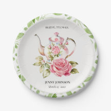 Chuva de Noiva Floral Rosa Verde Elegante