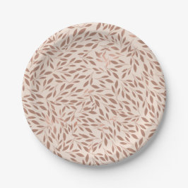 Prato De Papel Chuva de Noiva Glam Botânica Folhas Rústicas Rosa