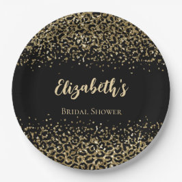 Prato De Papel Chuva de Noiva Lantejoulas Estampa de Leopardo Dou