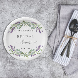 Prato De Papel Chuva de noiva lavanda eucalipto verde