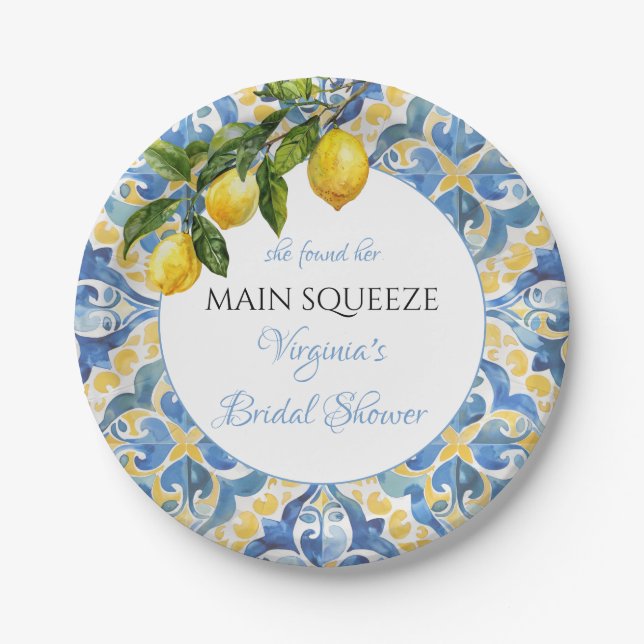 Prato De Papel Chuva de Noiva Mediterranean Lemon Main Squeeze (Frente)
