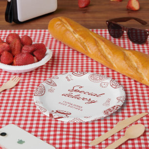 Prato De Papel Chuva de pizza engraçada para o baby shower