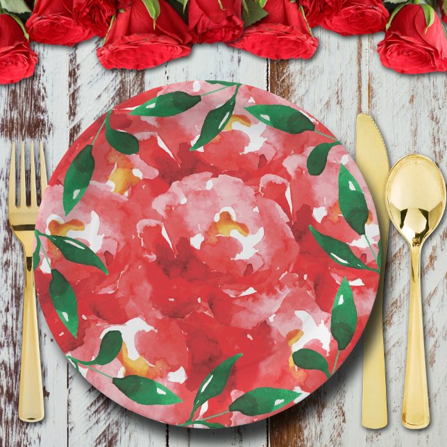 Prato De Papel Chuva de Rosas Vermelhas do Derby (Criador carregado)