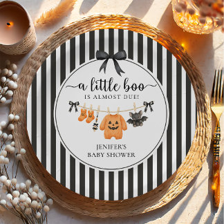 Prato De Papel Chuva de Roupas do Pequeno Boo Baby Shower