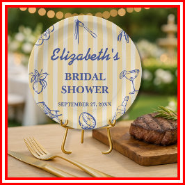 Prato De Papel Chuvas de Limão La Dolce Vita Chá de Noiva Italian