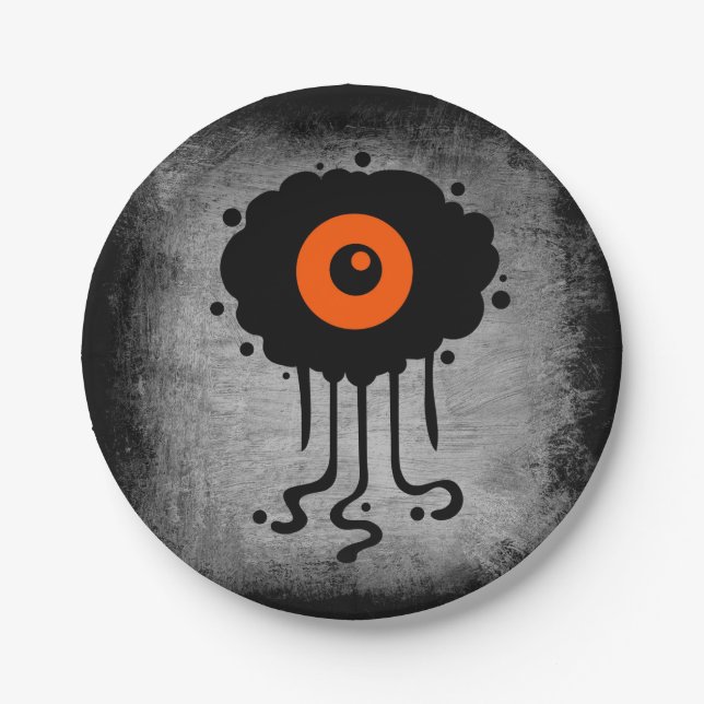 Prato De Papel Ciclopes de Alienígena do Halloween (Frente)