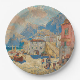 Prato De Papel Cidade Costeira na Espanha (Paisagem Espanhola Vin