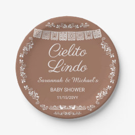Prato De Papel Cielito Lindo Terracotta Papel Picado Baby Shower