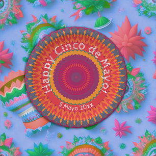 Prato De Papel Cinco de Mayo Fiesta Kaleidoscope