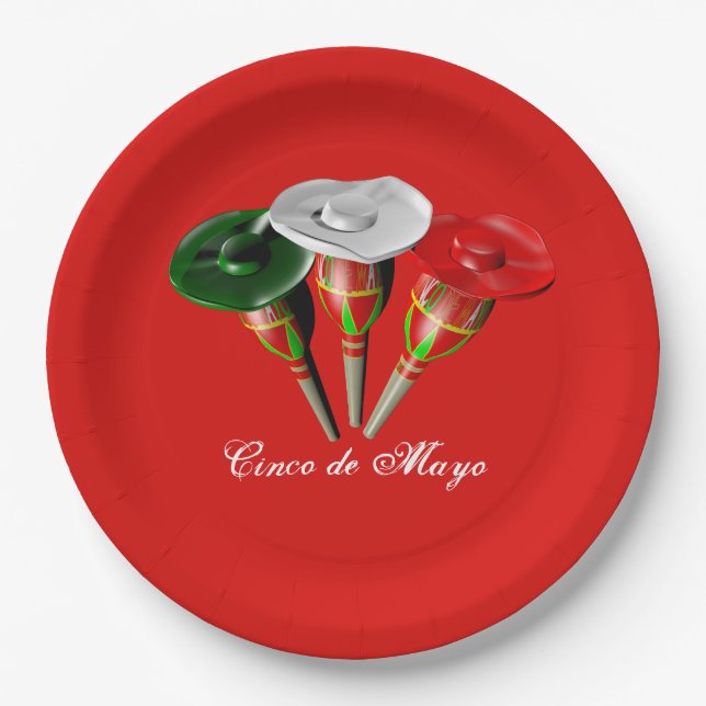 Prato De Papel Cinco de mayo ,fiesta mexicano (Frente)