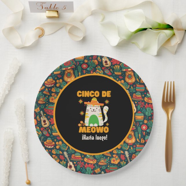 Prato De Papel Cinco De Mayo - Gato Bonito (Casamento)