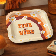 Cinco é um Aniversário de 5 anos Vibe Retro Arco-í