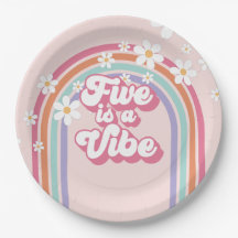 Cinco é um Vibe Arco-íris Rosa Aniversário de 5 an