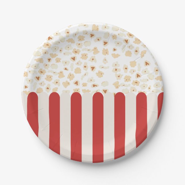 Prato De Papel Cinema Retro Popcorn (Frente)