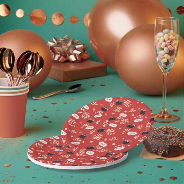 Prato De Papel Cinema Retro Popcorn (Múltiplo)