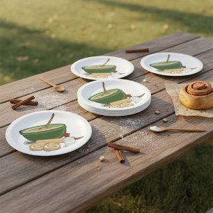 Prato De Papel Cinnamon Roll Baking Ingredientes Cozy Kitchen