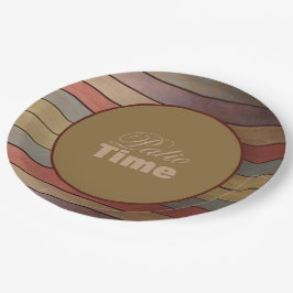 Prato De Papel Cinza Azul Verde Dourado