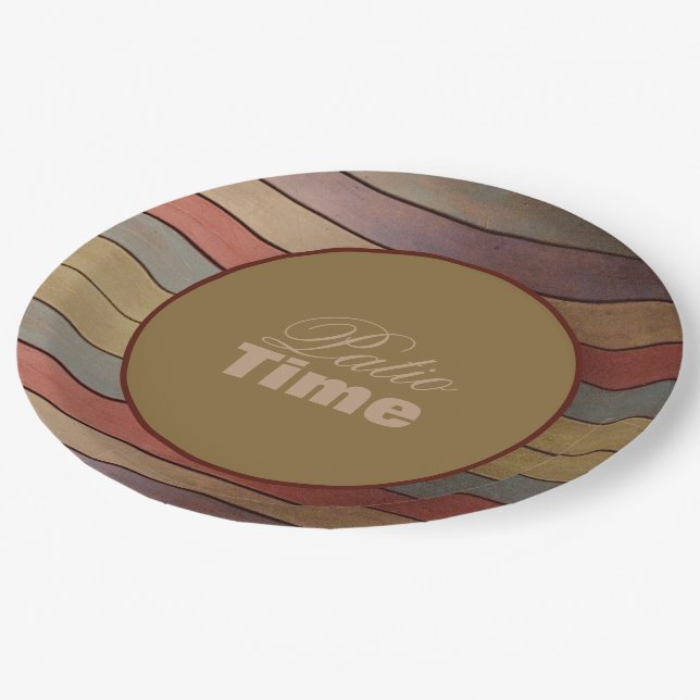 Prato De Papel Cinza Azul Verde Dourado (Inclinado)