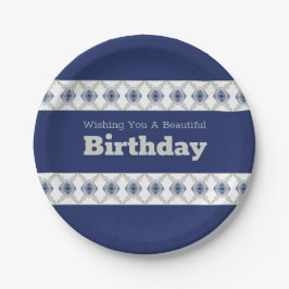 Prato De Papel Cinza Azul Verde E Branco