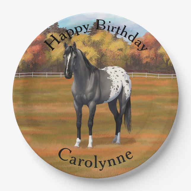 Prato De Papel Cinza Grulla Appaloosa Quarter Horse Stallion (Frente)