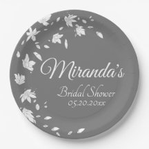 Cinza Moderna e Chá de panela Floral Branco