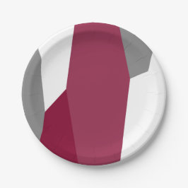 Prato De Papel Cinza rosa e branco