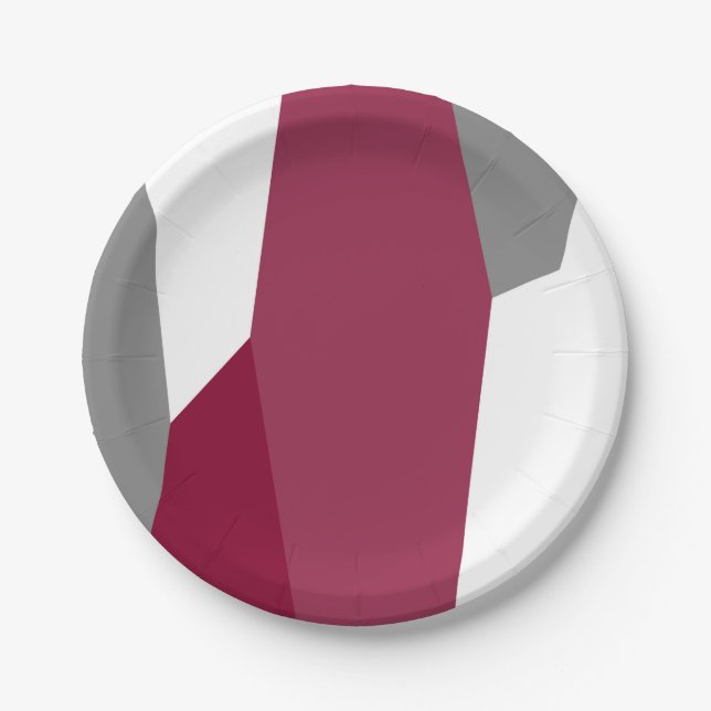 Prato De Papel Cinza rosa e branco (Frente)