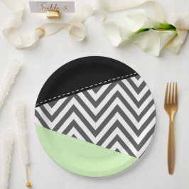 Prato De Papel Cinza Zigzag, Cinza Chevron, Zigzag Patterno, Casa
