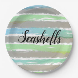 Prato De Papel Cinzas de conchas - Verde Azul