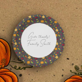 Prato De Papel Cinzas de plantas hortícolas de ação de graças