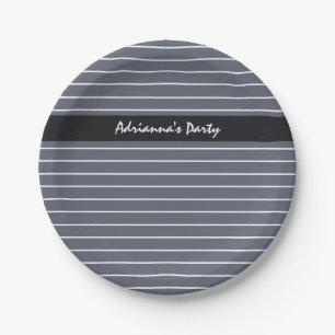 Prato De Papel Cinzas Escuras Modernas Com  Escuras Com Nome