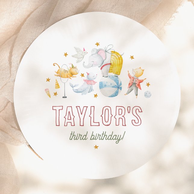 Prato De Papel Circo Animal | Festa de aniversário de Carnaval de (Criador carregado)