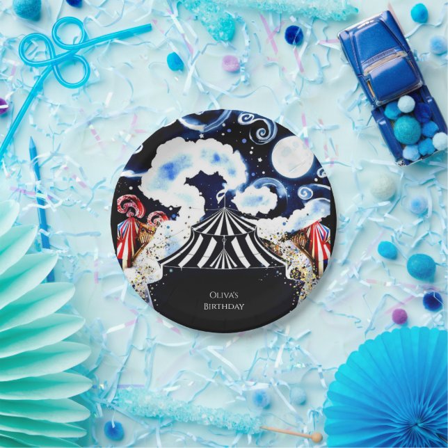 Prato De Papel Circo Whimsical Pastel Aniversário (Festa)