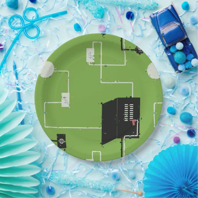 Prato De Papel Circuitos elétricos (Festa)