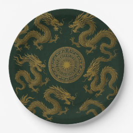 Prato De Papel Círculo de Dragões Plate