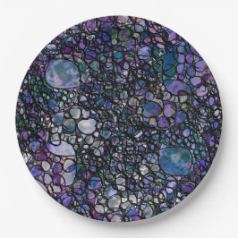Prato De Papel Círculos Abstratos Desenhados à Mão, Azul, Roxo, P