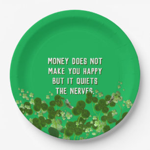 Prato De Papel Citação irlandesa com shamrocks